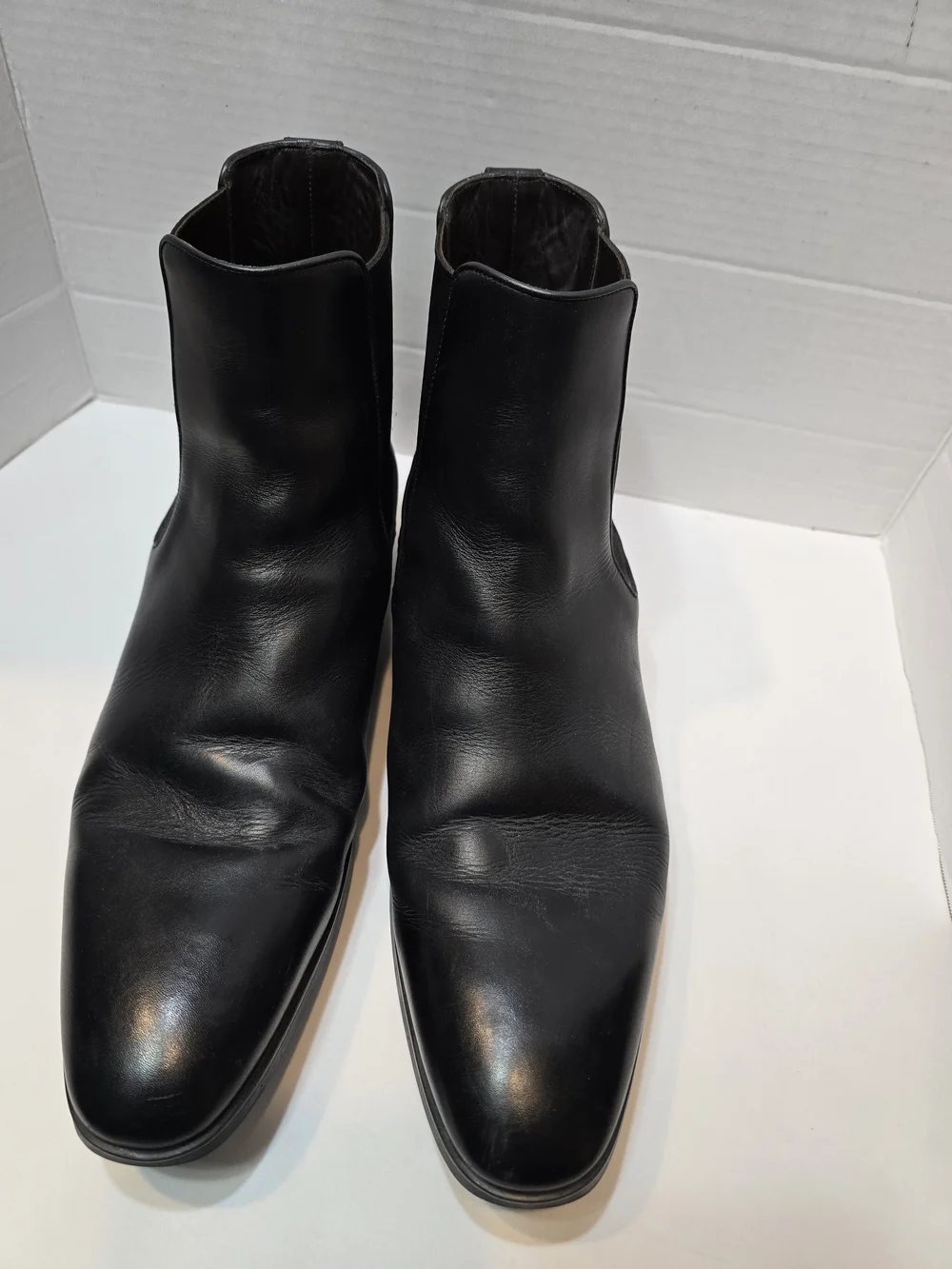 To Boot New York Black Leather Chelsea Ankle Boots Slip-On Men's  SZ 13